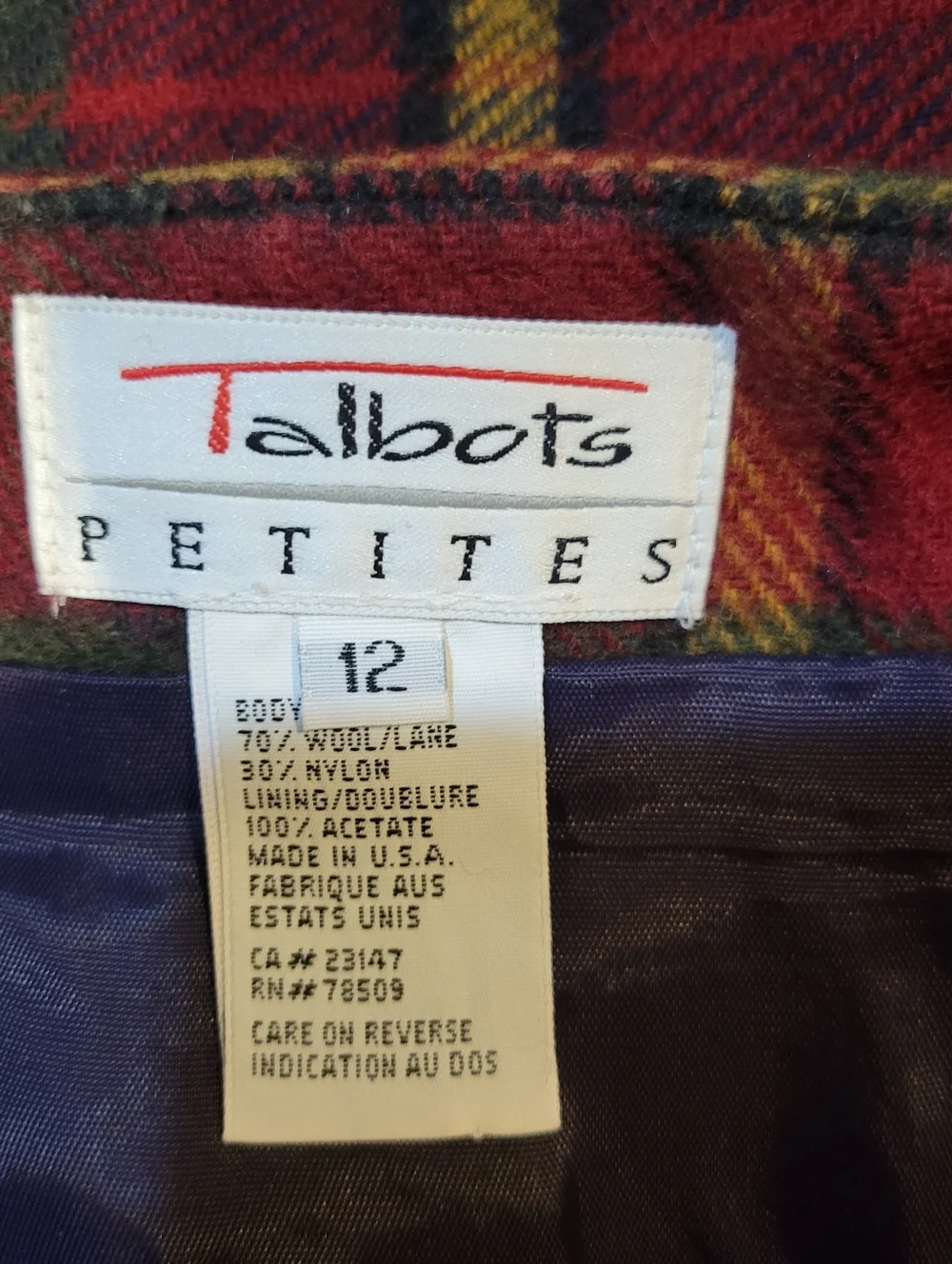 Vintage Talbots 70% Wool Tweed Maxi Wrap Skirt With Fringe Detailing | 12P - Picture 5 of 6